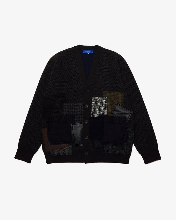 JUNYA WATANABE MAN - Wool Polyester Jacquard Multi Fabrics Patchwork Knitwear - (Brown Navy)