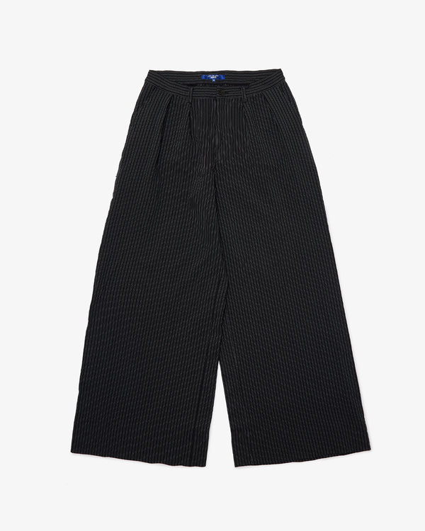 JUNYA WATANABE MAN - Polyester Stripe Garment Processed Trousers - (Black/Nvy/Wht)