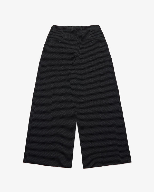 JUNYA WATANABE MAN - Polyester Stripe Garment Processed Trousers - (Black/Nvy/Wht)