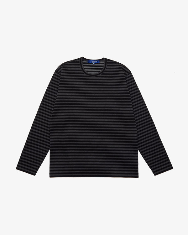 JUNYA WATANABE MAN - Cotton Nylon Polyurethane Jersey Stripe Tees - (Black/Gray)