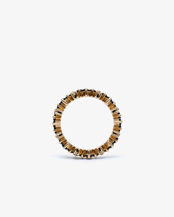 SUZANNE KALAN - Black Sapphire & Diamond Band - (Yellow Gold)