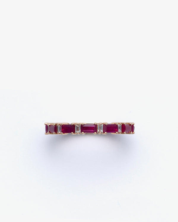 SUZANNE KALAN - Baguette Ruby Eternity Band - (Rose Gold)