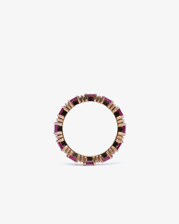 SUZANNE KALAN - Baguette Ruby Eternity Band - (Rose Gold)