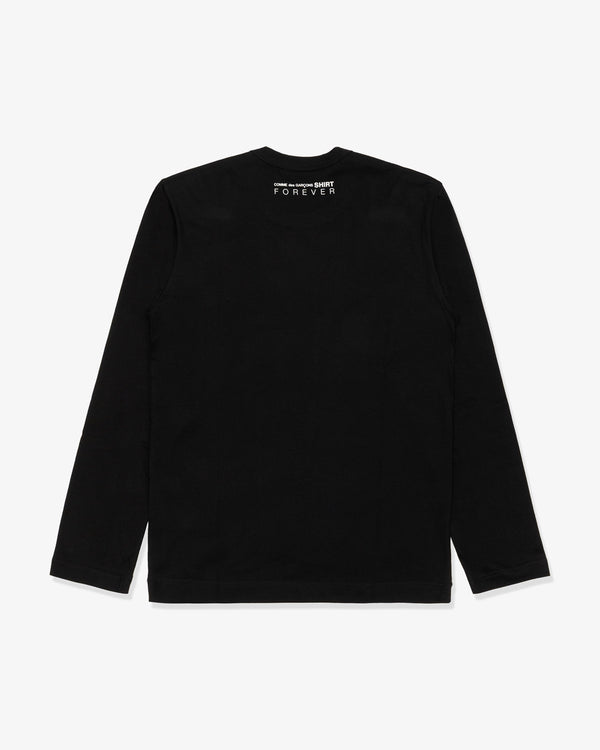 CDG Shirt Forever - Cotton Jersey Plain Long Sleeve T-Shirt - (Black)