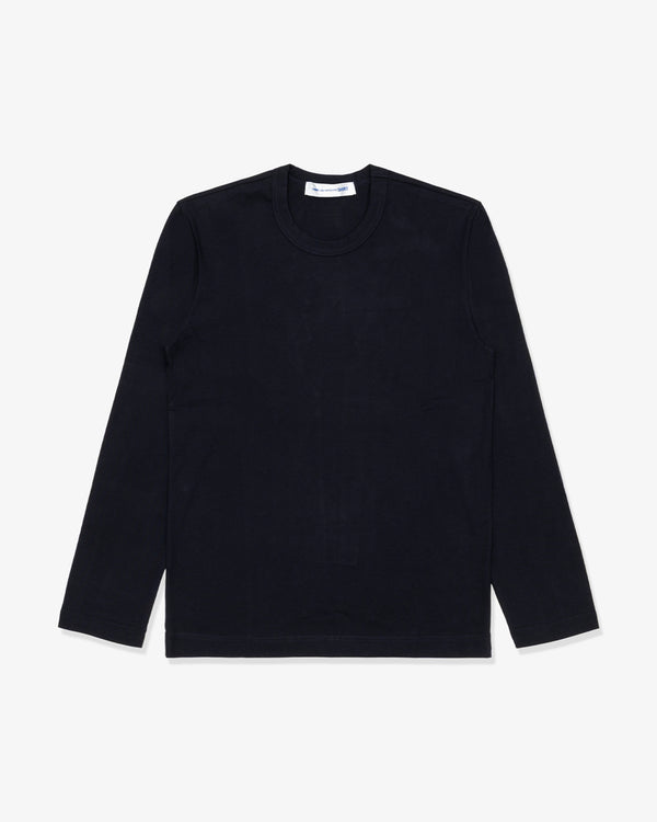 CDG Shirt Forever - Cotton Jersey Plain Long Sleeve T-Shirt - (Navy)