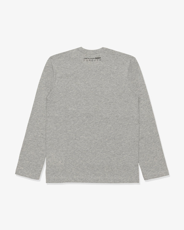 CDG Shirt Forever - Cotton Jersey Plain Long Sleeve T-Shirt - (Top Grey)