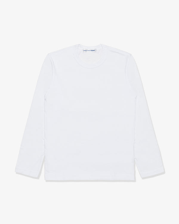 CDG Shirt Forever - Cotton Jersey Plain Long Sleeve T-Shirt - (White)