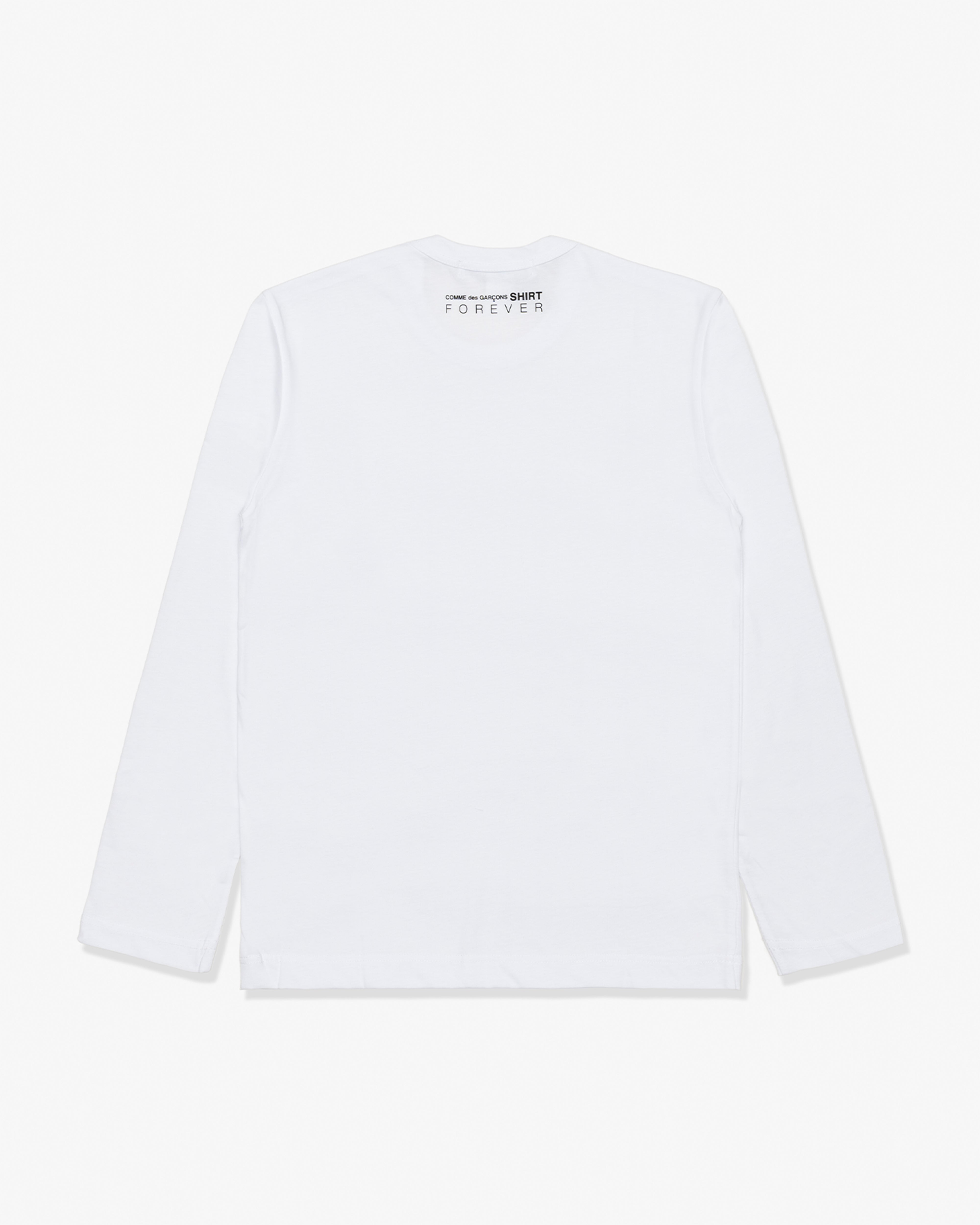 CDG Shirt Forever: Cotton Jersey Plain Long Sleeve T-Shirt (White