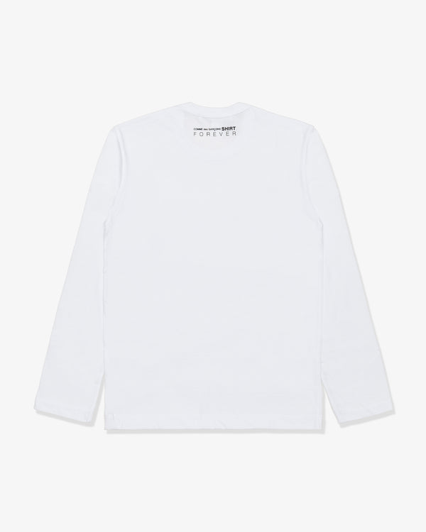 CDG Shirt Forever - Cotton Jersey Plain Long Sleeve T-Shirt - (White)