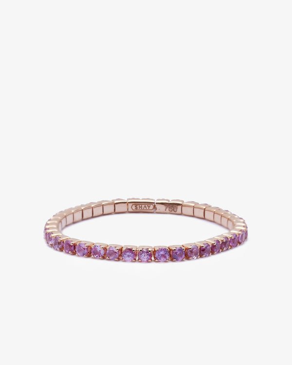 SHAY JEWELRY - 18Kr Single Pink Sapphire Thre - (Rose Gold, Pink Sapphires)