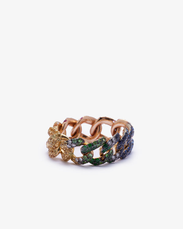 SHAY JEWELRY - 18Km Medium Rainbow Link Ring - (Rb)