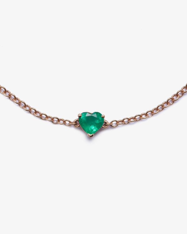 SHAY JEWELRY - 18Kr Baby Emerald Heart Bracelet - (Rose Gold, Emeralds)