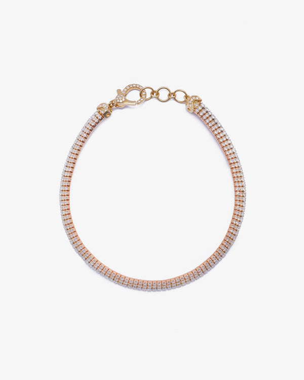 SHAY JEWELRY - 18Kyrw Tri-Colored Triple Diamond Bracelet - (Multi-Color Gold, Diamonds)