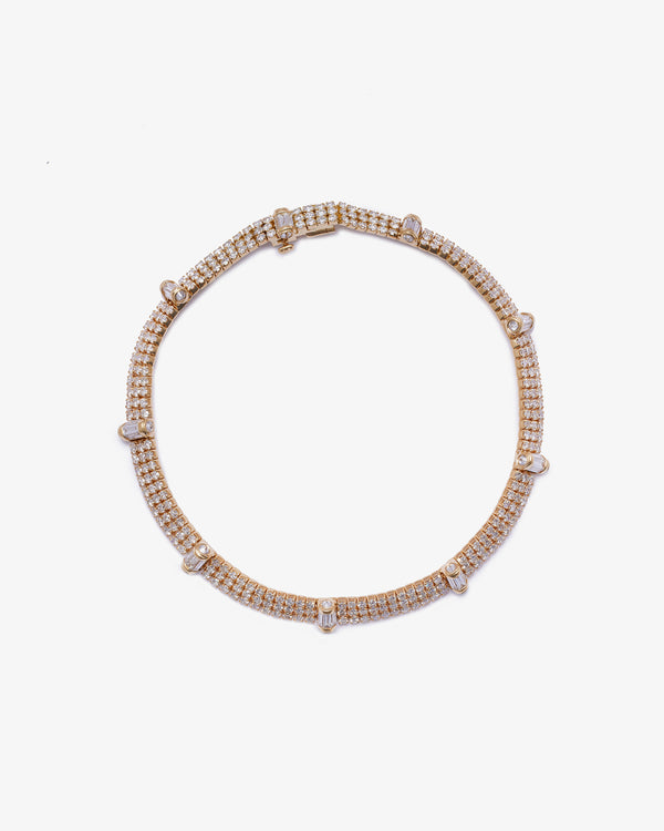 SHAY JEWELRY - 18Ky Triple Thread & Ripple Diamond Bracelet - (Yellow Gold)