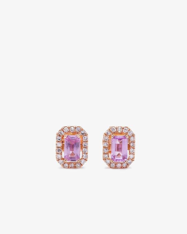 SHAY JEWELRY - 18Kr Diamond Halo Pink Sapphire - (Ps)