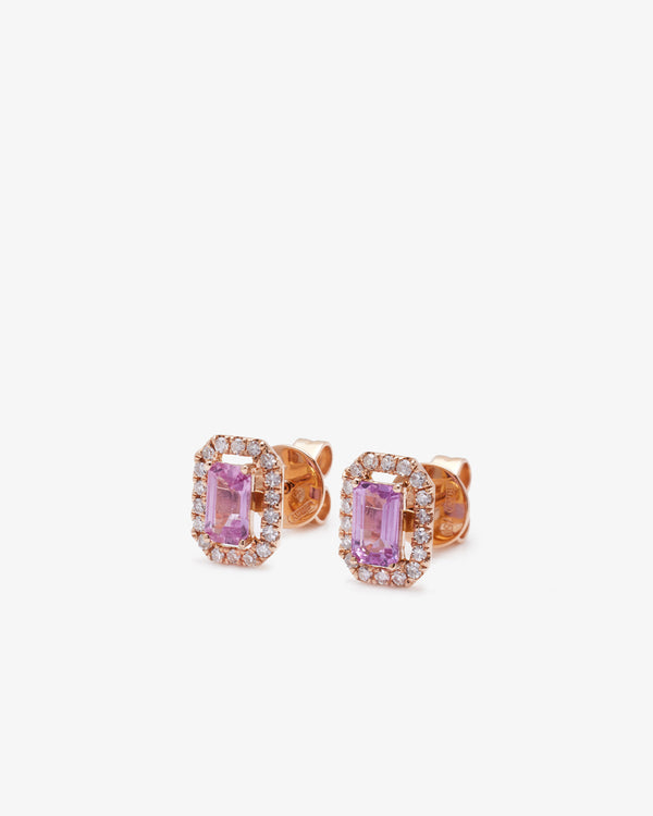 SHAY JEWELRY - 18Kr Diamond Halo Pink Sapphire - (Ps)
