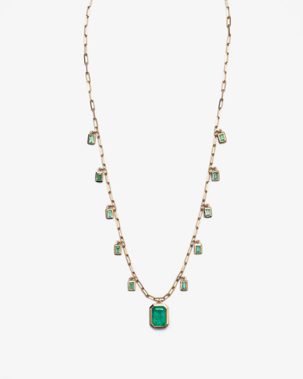 SHAY JEWELRY - Custom - 18Ky Baguette Emerald Necklace - (Yellow Gold / Emerald)