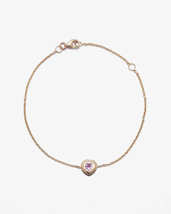 SHAY JEWELRY - 18Ky Single Pink Sapphire Beze - (Yellow Gold / Pink Sapphires)