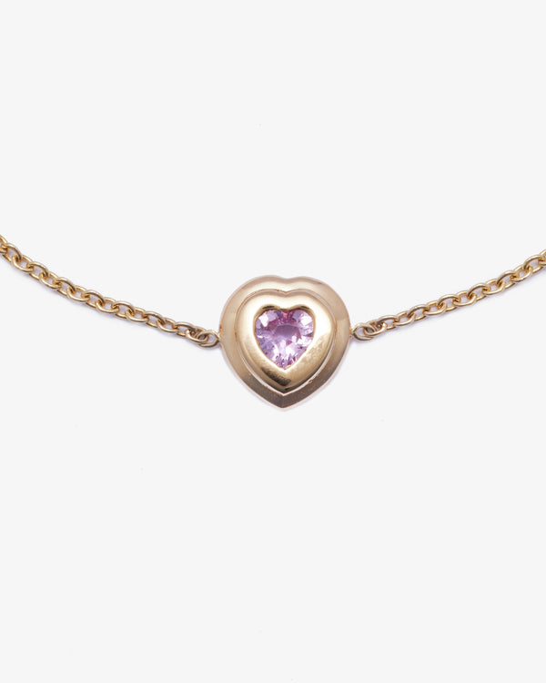 SHAY JEWELRY - 18Ky Single Pink Sapphire Beze - (Yellow Gold / Pink Sapphires)