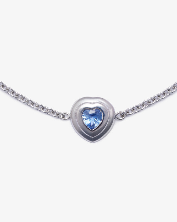 SHAY JEWELRY - 18Kw Single Blue Sappire Bezel - (White Gold / Blue Sapphire)
