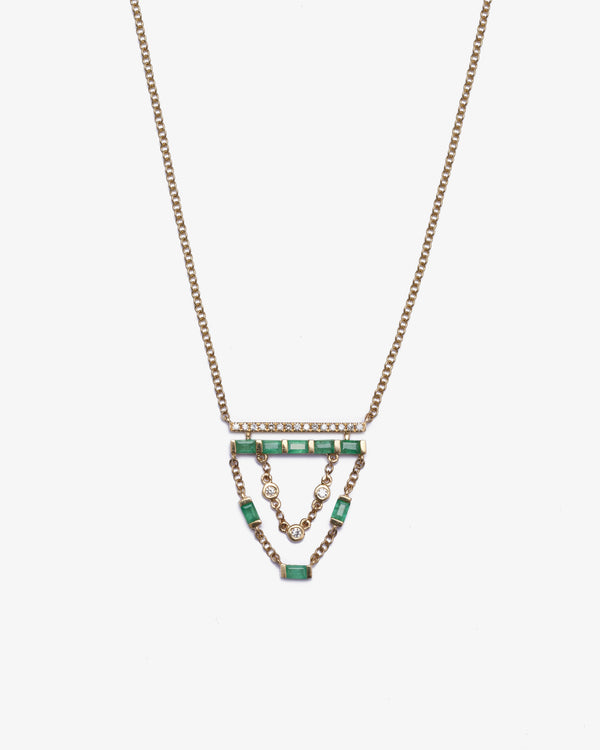 SHAY JEWELRY - 18Ky Emerald & Diamond Cascade - (Yellow Gold / Emerald)