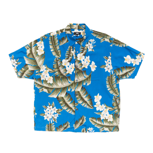 STUSSY - Hawaiian Floral Ss Shirt - (Blue)