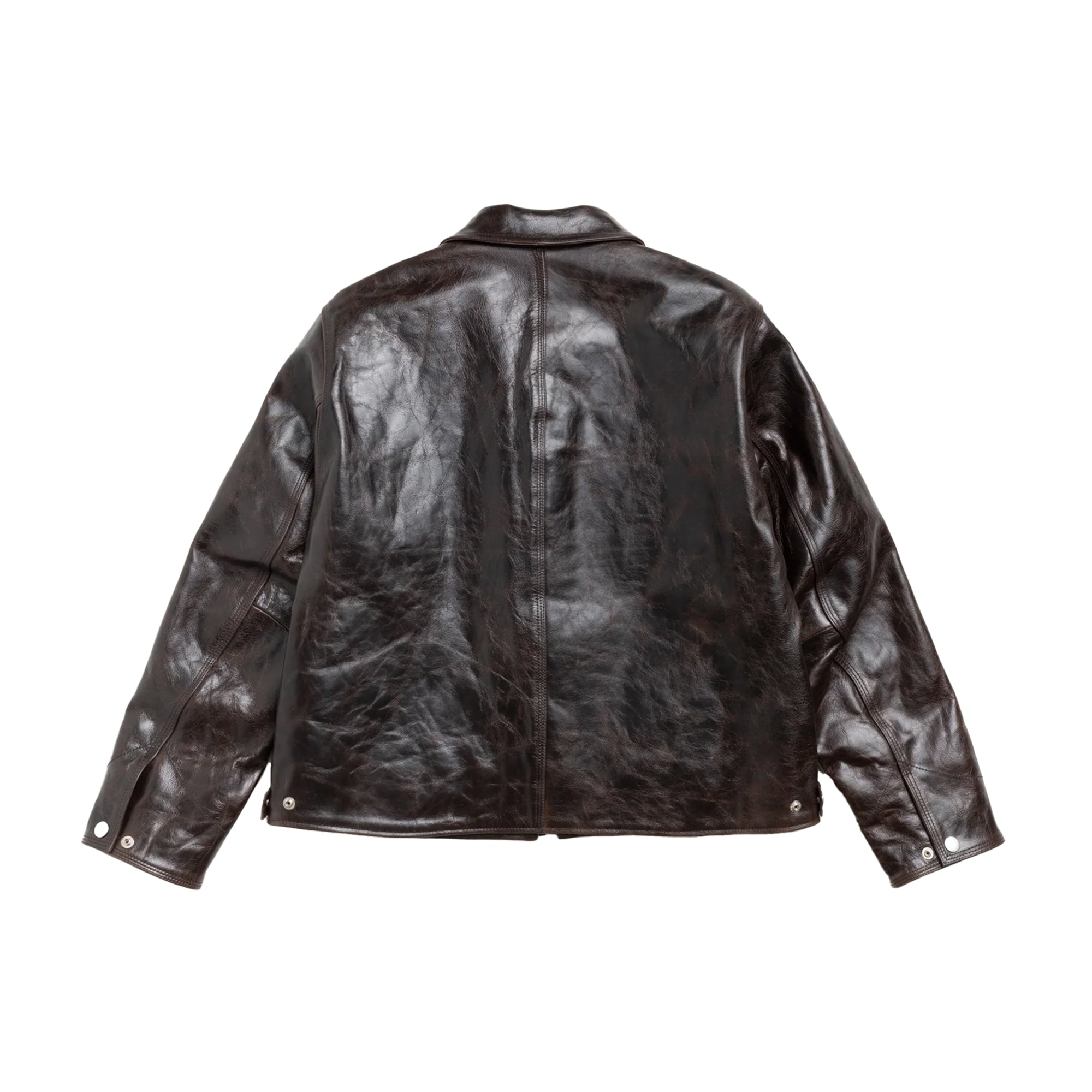 STUSSY: Garage Jacket Leather (Dark Brown) | DSMG E-SHOP
