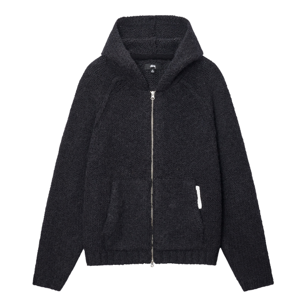 STUSSY - Chunky Sweater Zip Hood - (Blac)