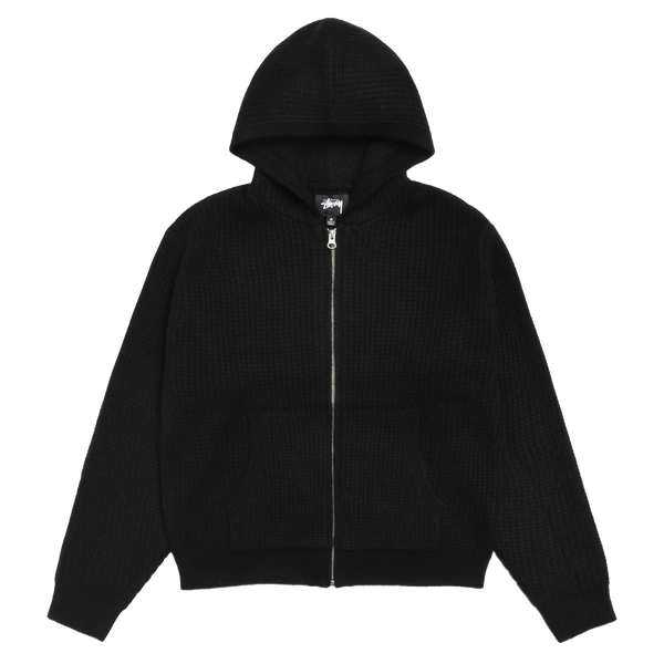 STUSSY - Waffle Cashmere Zip Hoodie - (Black)