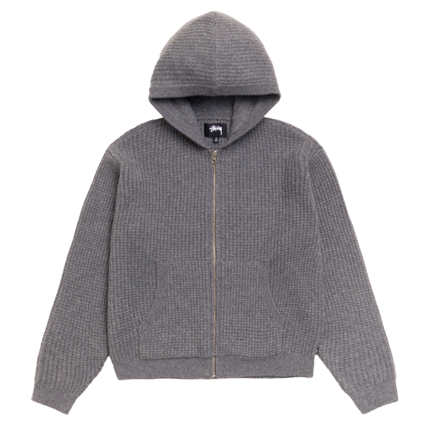 STUSSY - Waffle Cashmere Zip Hood - (Char)