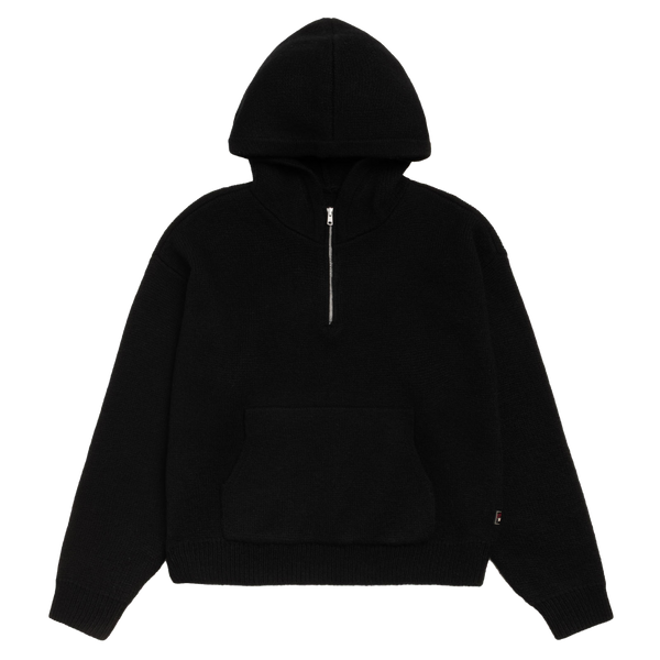 STUSSY - Quarter Zip Sweater Hood - (Black)