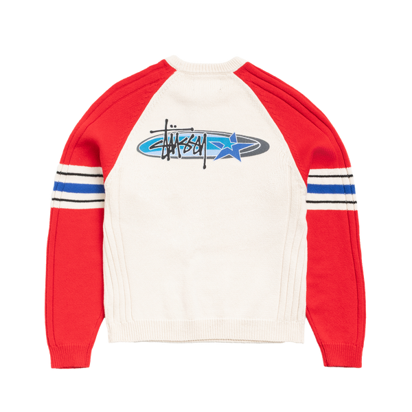 STUSSY - Stripe Raglan Crew - (Redd)