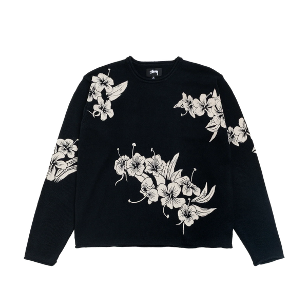 STUSSY - Floral Roll Neck Sweater - (Black)