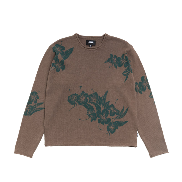 STUSSY - Floral Roll Neck Sweater - (Brown)