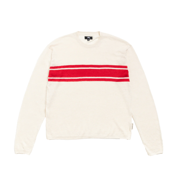 STUSSY - Striped Long Sleeve Sweater - (Bone)
