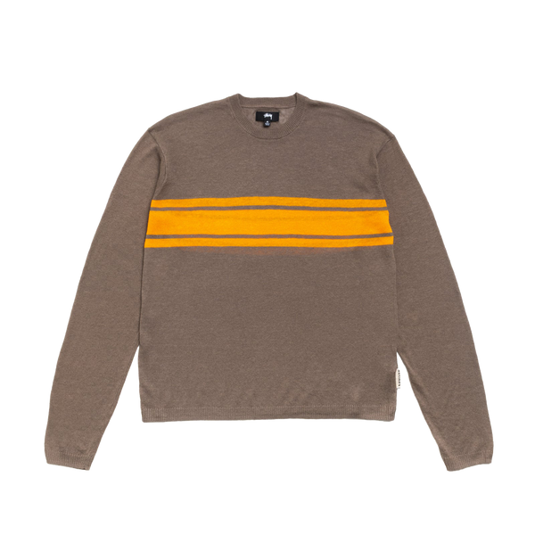 STUSSY - Striped Long Sleeve Sweater - (Brown)