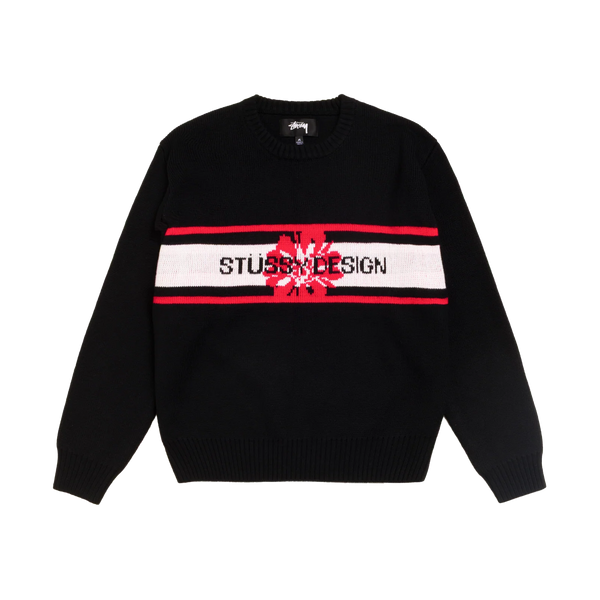 STUSSY - Striped Hibiscus Sweater - (Black)
