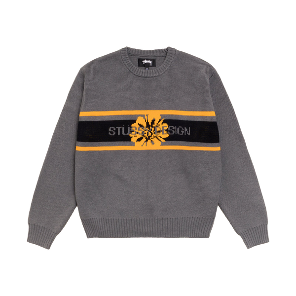 STUSSY - Striped Hibiscus Sweater - (Grey)