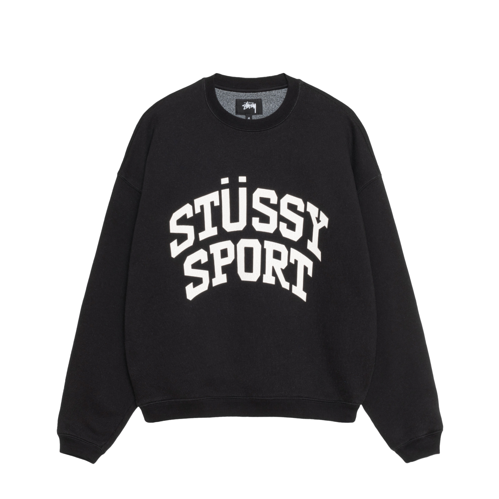 STUSSY: Big Crackle Sport Crew (Washed Black) | DSMG E-SHOP