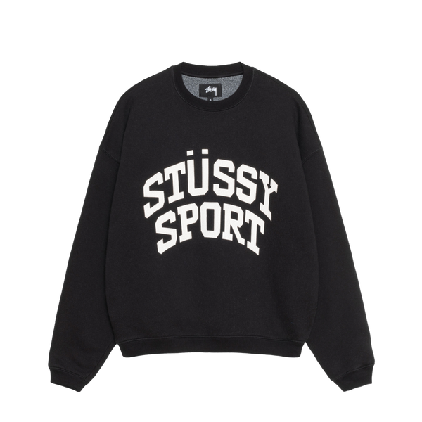 STUSSY - Big Crackle Sport Crew - (Washed Black)