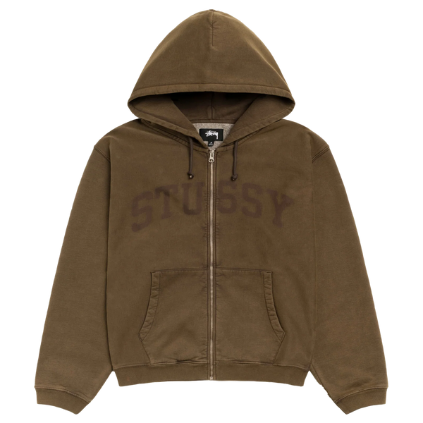 STUSSY - Faded Graphic Zip Hoodie - (Olive)