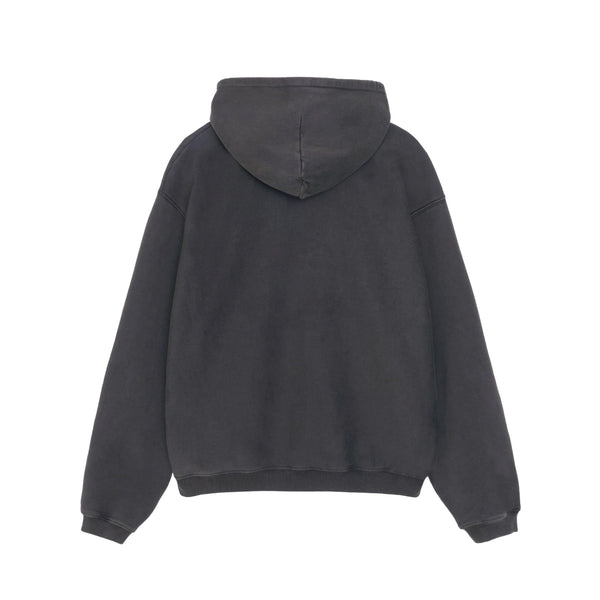 STUSSY - Faded Graphic Zip Hoodie - (Washed Black)