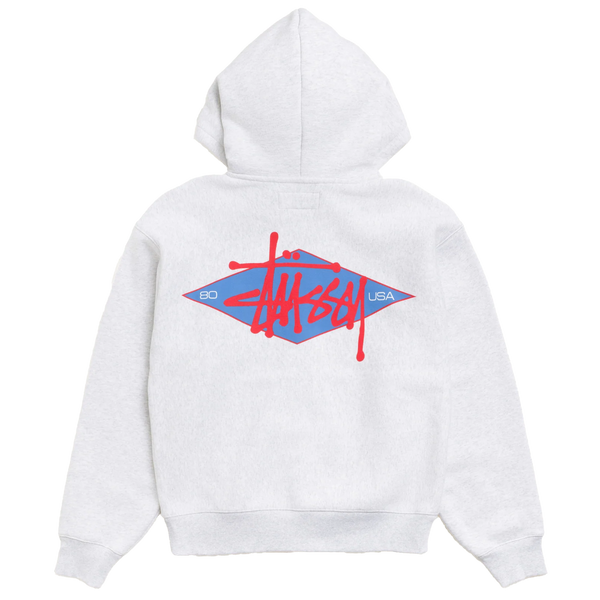 STUSSY - Basic Diamond Zip Hood - (Ashh)
