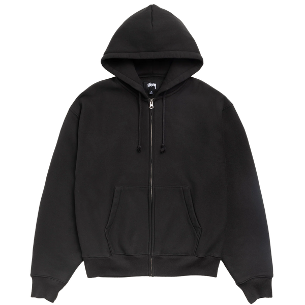 STUSSY - Cursive Applique Zip Hood - (Black)