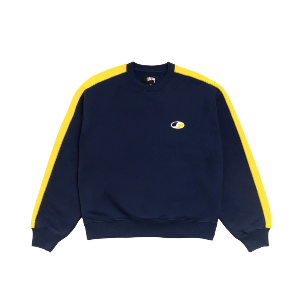 STUSSY - Paneled Stripe Crew - (Navy)