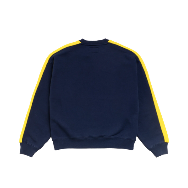 STUSSY - Paneled Stripe Crew - (Navy)