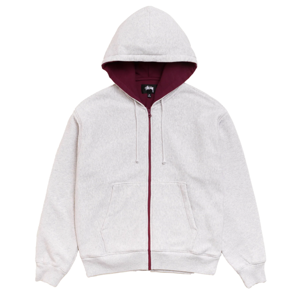 STUSSY - Double Faced Zip Hoodie - (Ash Heather)