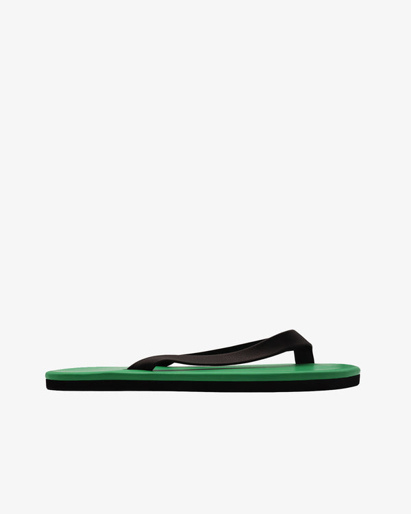 AURALEE - SOFT LEATHER FLIP-FLOPS - (GREEN X BLACK)