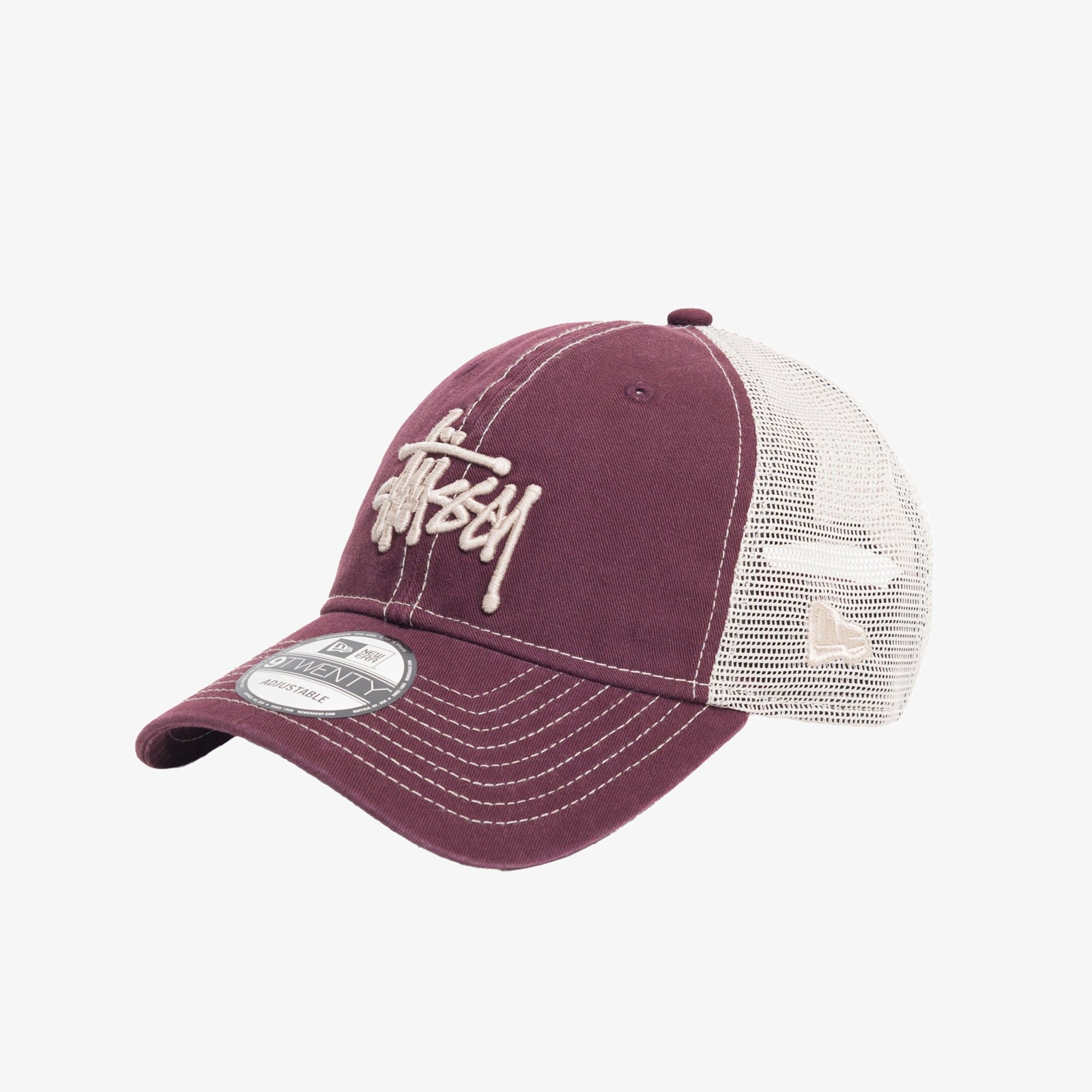 STUSSY: Washed Basic Trucker 9Twenty (Maroon) | DSMG E-SHOP