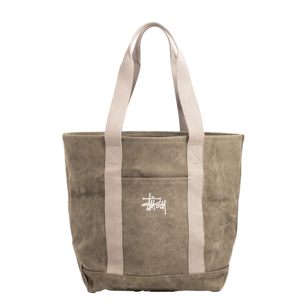 STUSSY - Waxed Canvas Market Tote Bag - (Ston)
